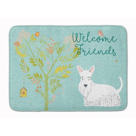 Carolines Treasures Welcome Friends White Scottish Terrier Machine Washable Memory Foam Mat BB7617RUG